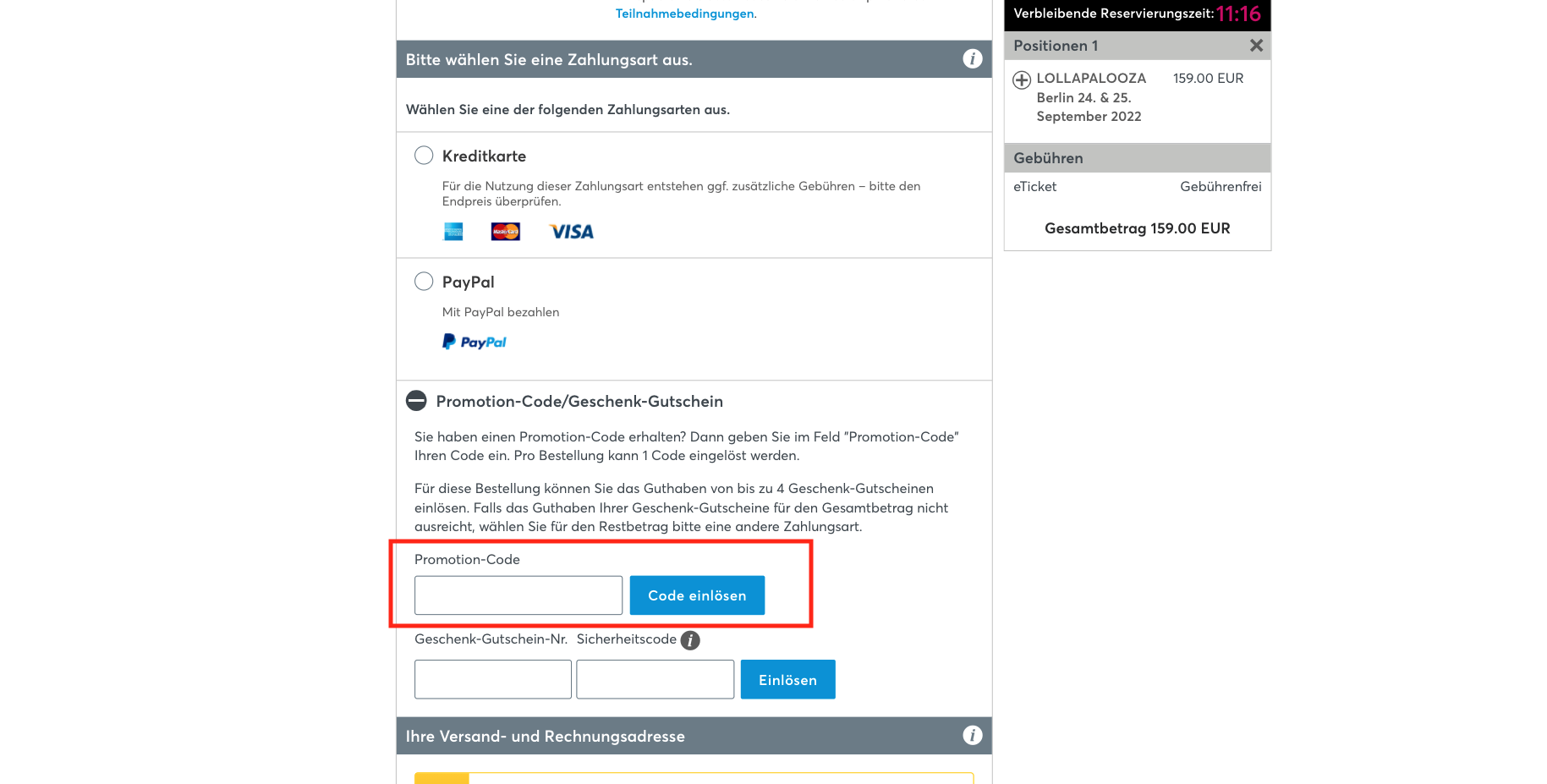 Ticketmaster Rabattcode