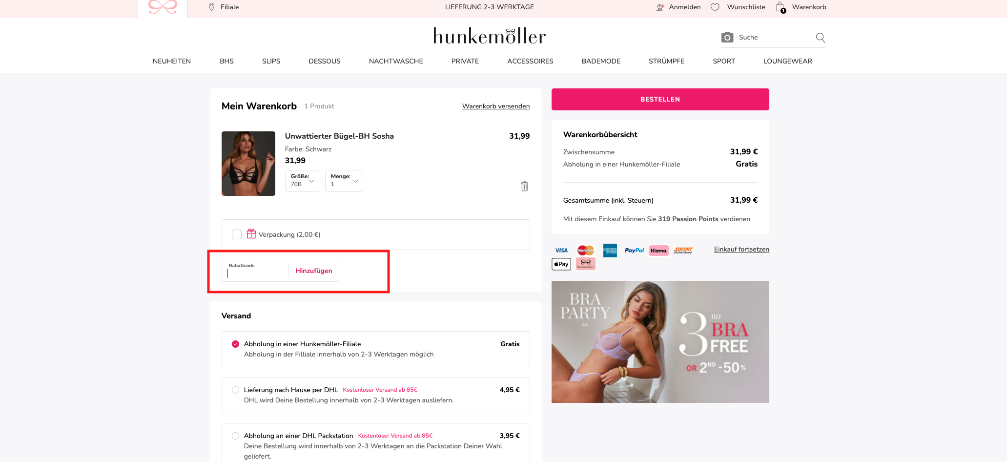 Hunkemöller Rabattcode