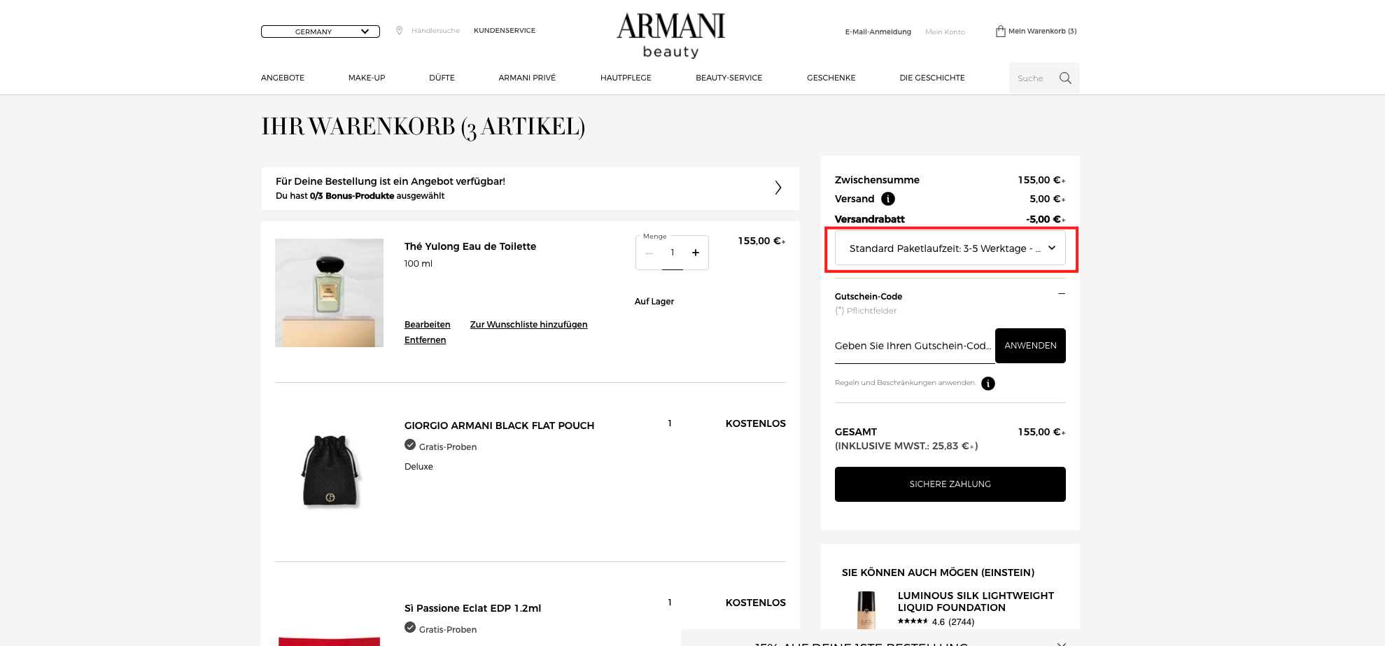 Armani Beauty Rabattcode