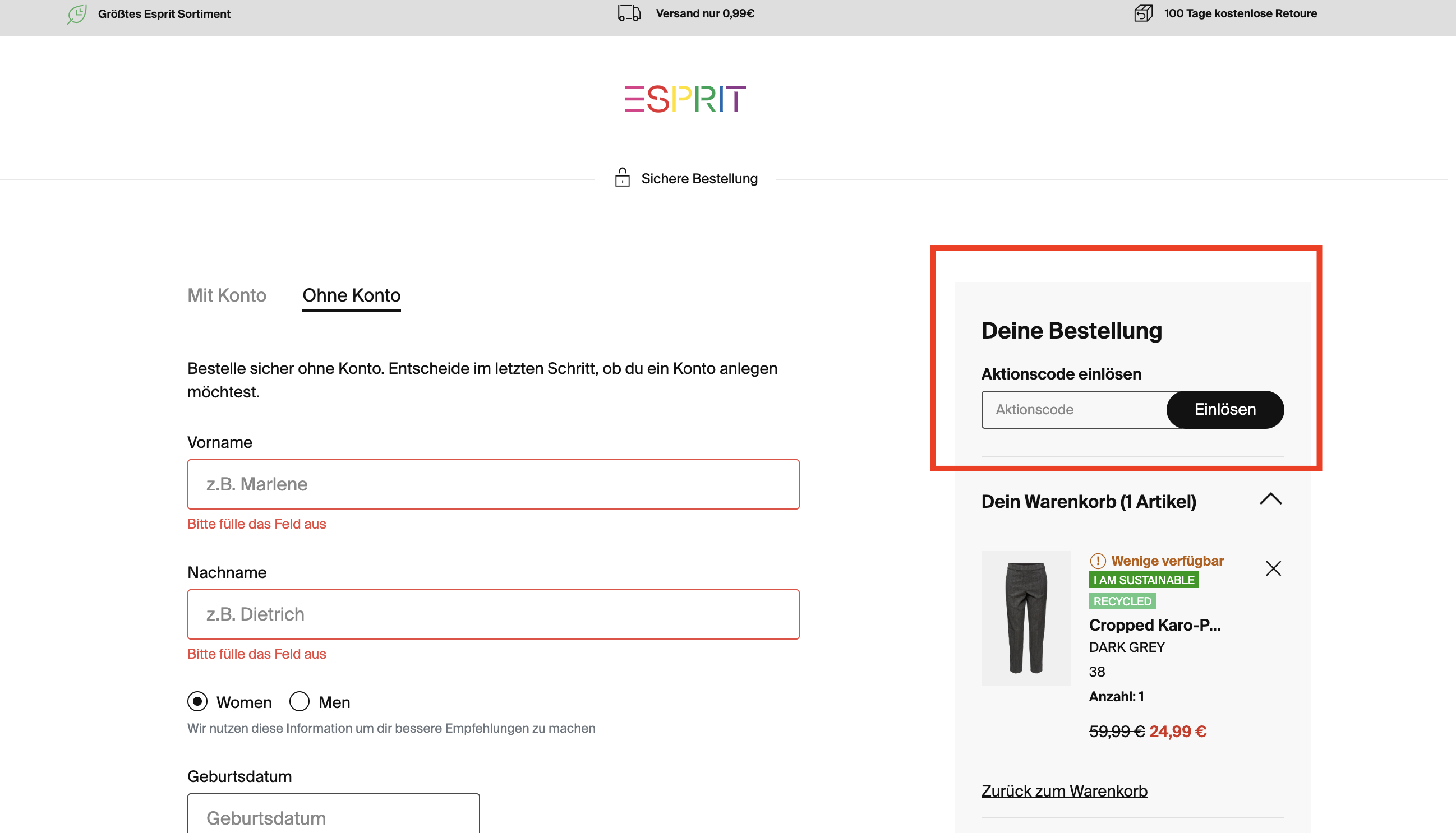 Esprit Rabattcode