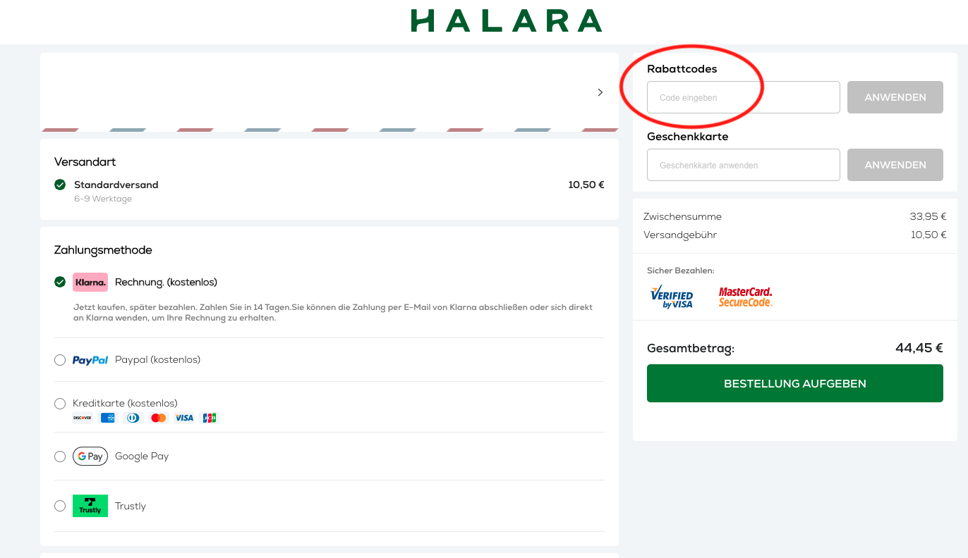 HALARA Rabattcode