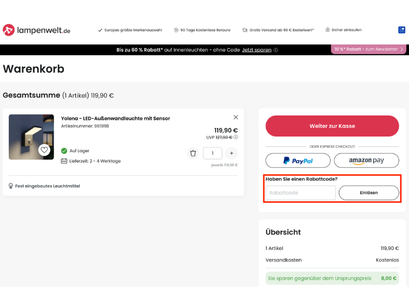 Lampenwelt Rabattcode