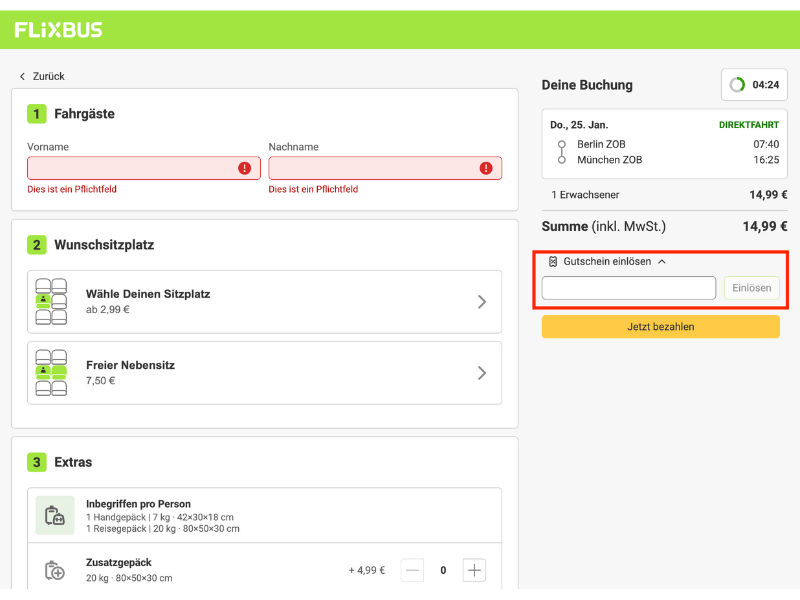 FlixBus Rabattcode