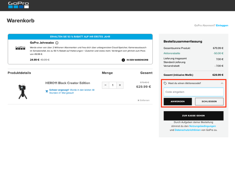 GoPro Rabattcode