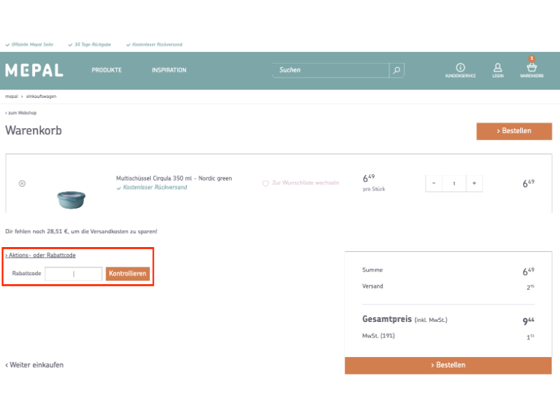 Mepal Rabattcode