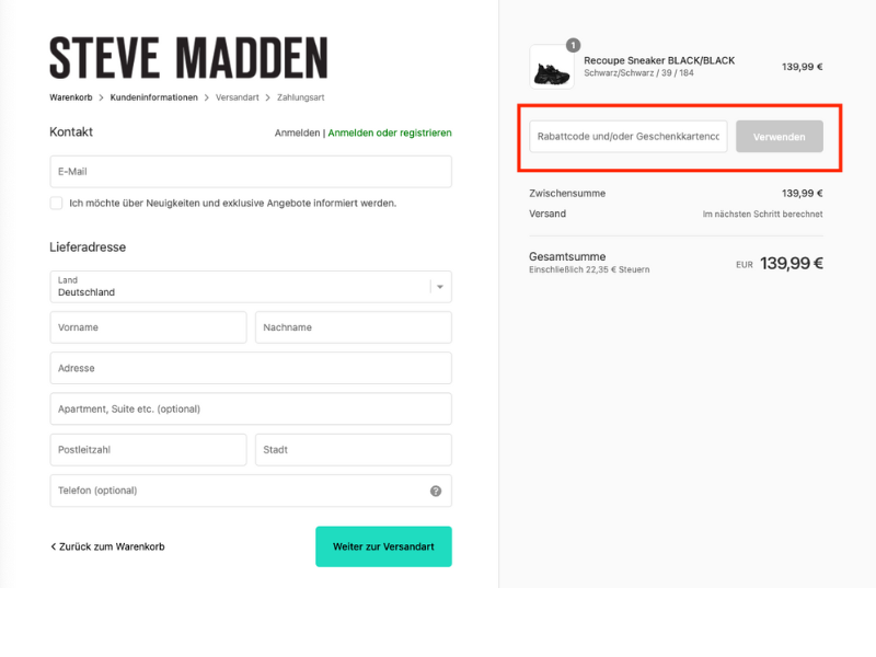 Steve Madden Rabattcode