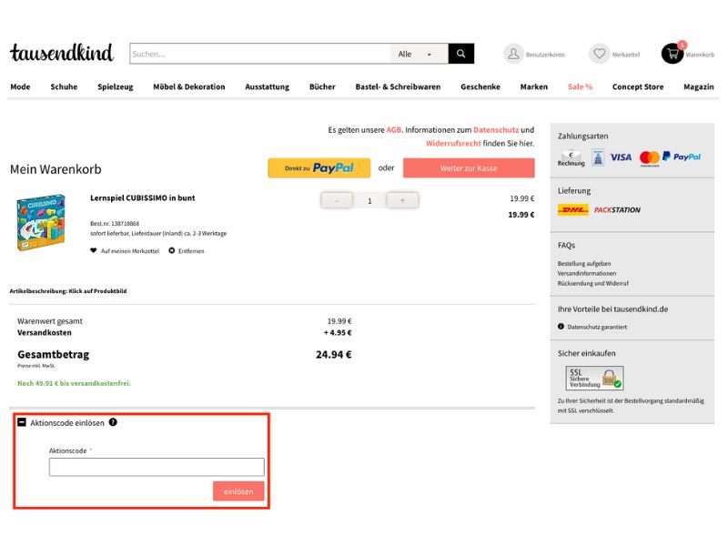 tausendkind Rabattcode